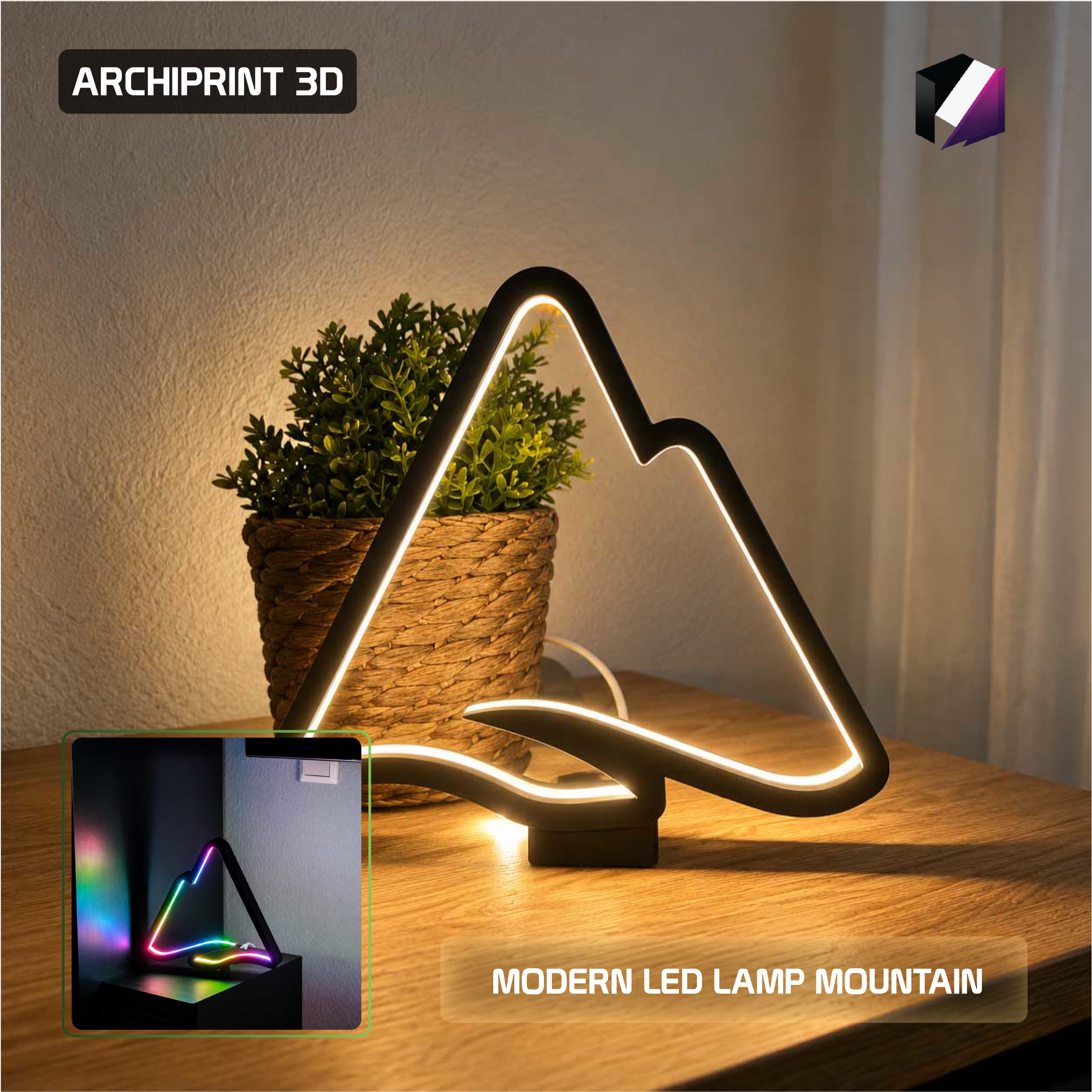 Modern Mountain LED Lamp
