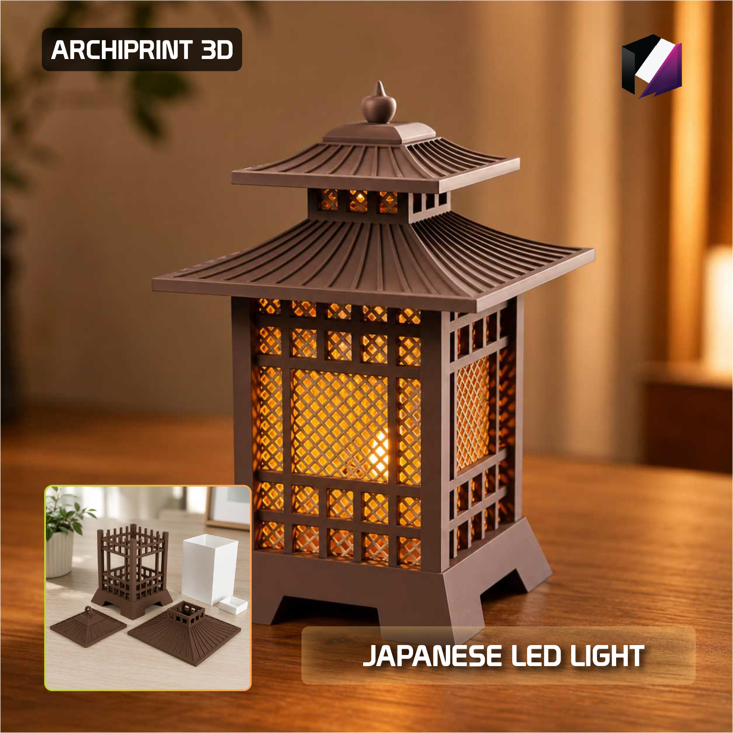 Japanese Pagoda LED Light | Home Decorator Lamp